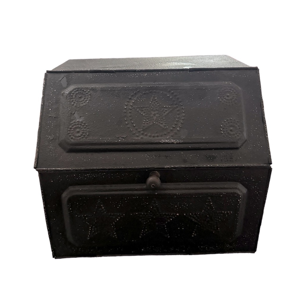New Black Forest Decor Galvanized Tin Star Bread Box